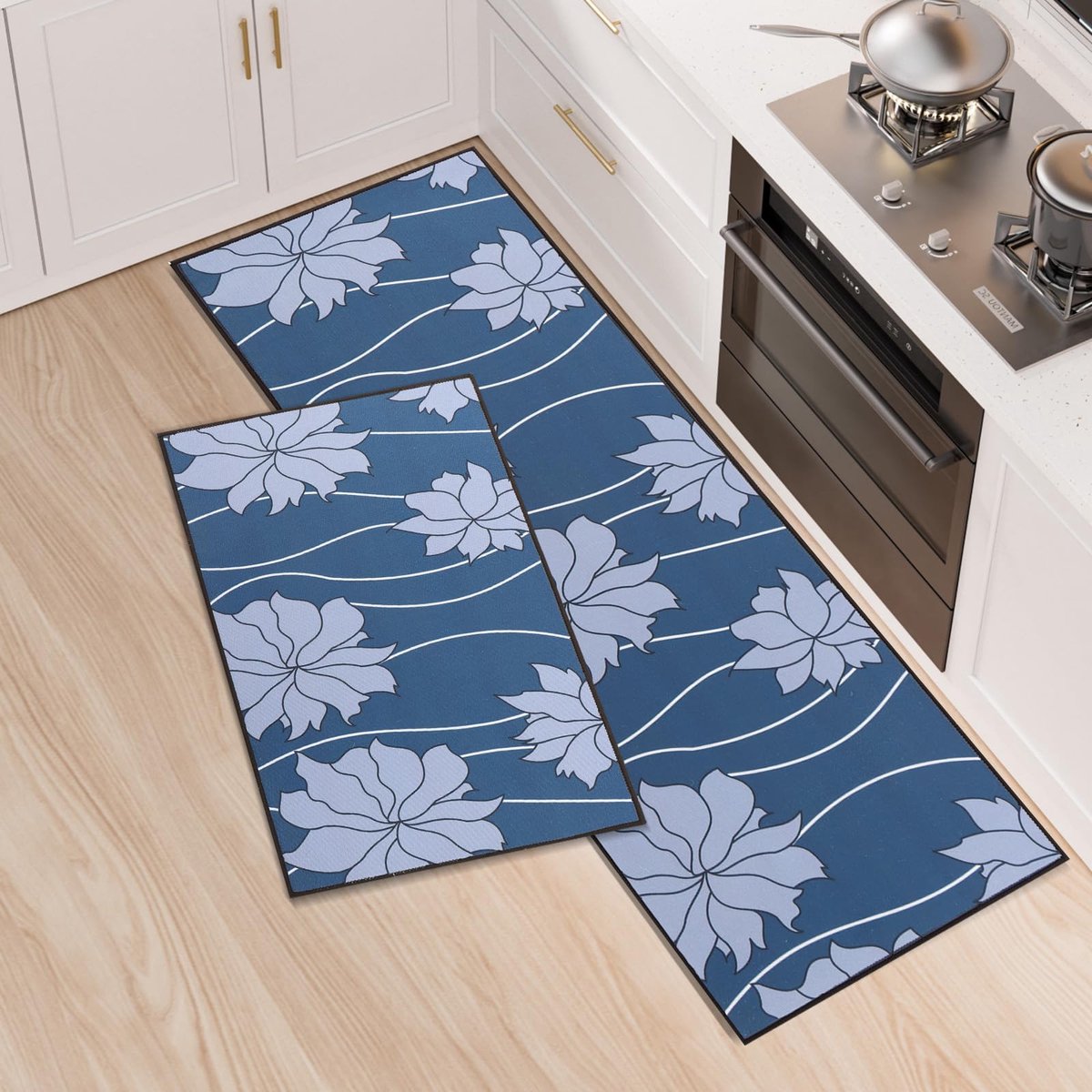 LaMoussawi ® Kleurrijk Set van Twee Keukenmatten met Hoge Waterabsorptie en Antislip Eigenschappen